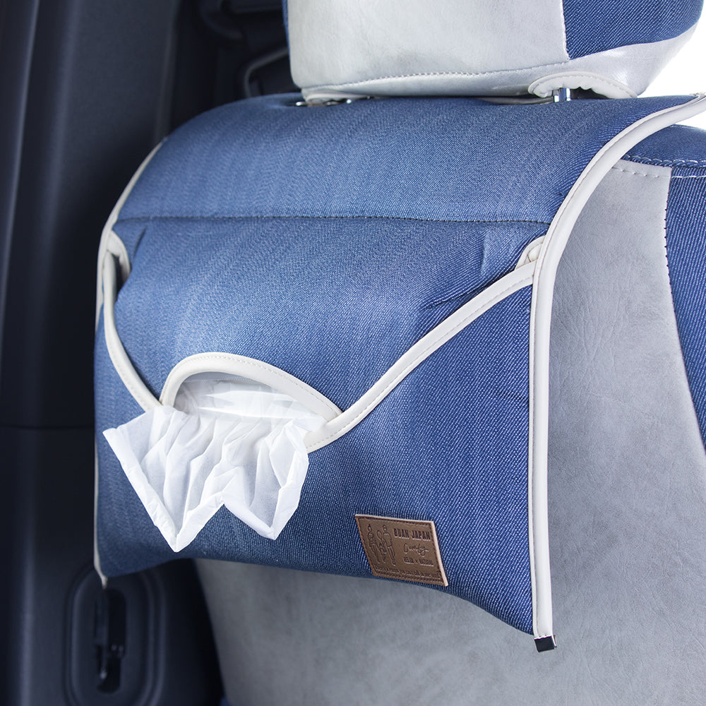 Denim headrest tissue cover