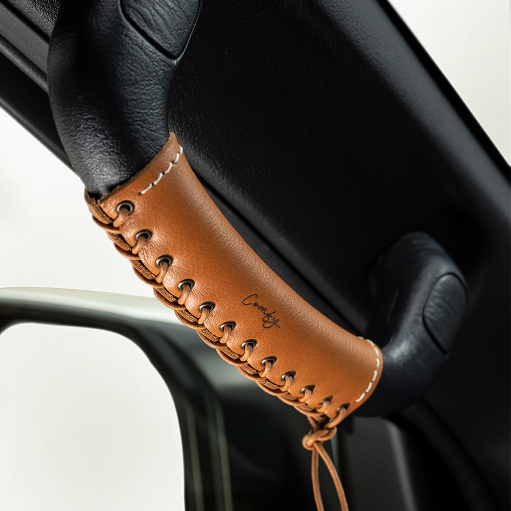 Assist grip natural leather cover set