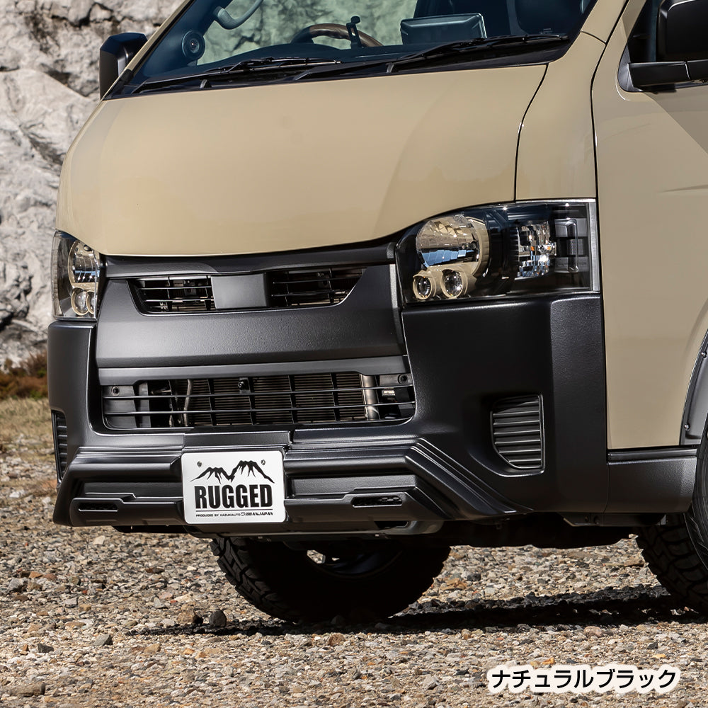 ハイエース　200系　RUGGED Xフロントバンパーガード ラプターブラック フロントバンパーガード【RUGGED X】ラギッドエックス 標準ボディ