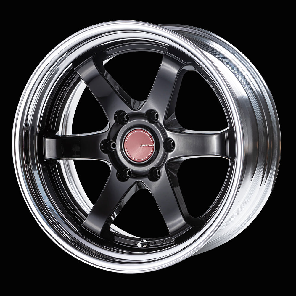 KBRACING2 ２ピースホイール 18inch〈リバースリム〉4本セット【BUANJAPAN】 - ブラック / 7.0J