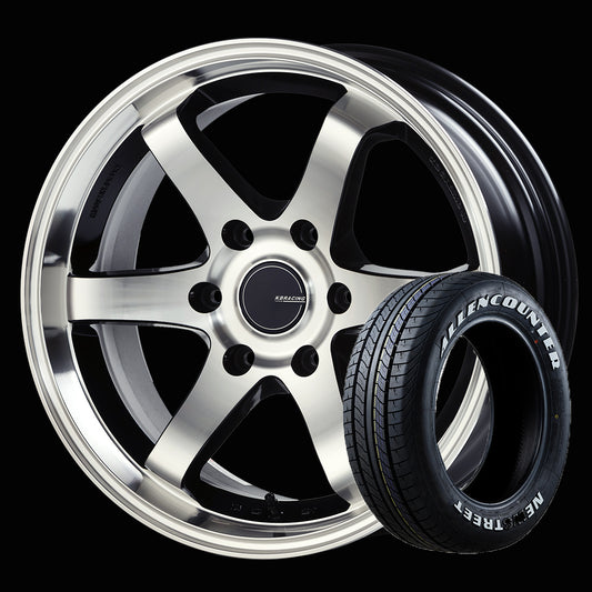 KBRACING18 MAX × オーレンカウンター タイヤホイール4本セット【ホワイトレター】