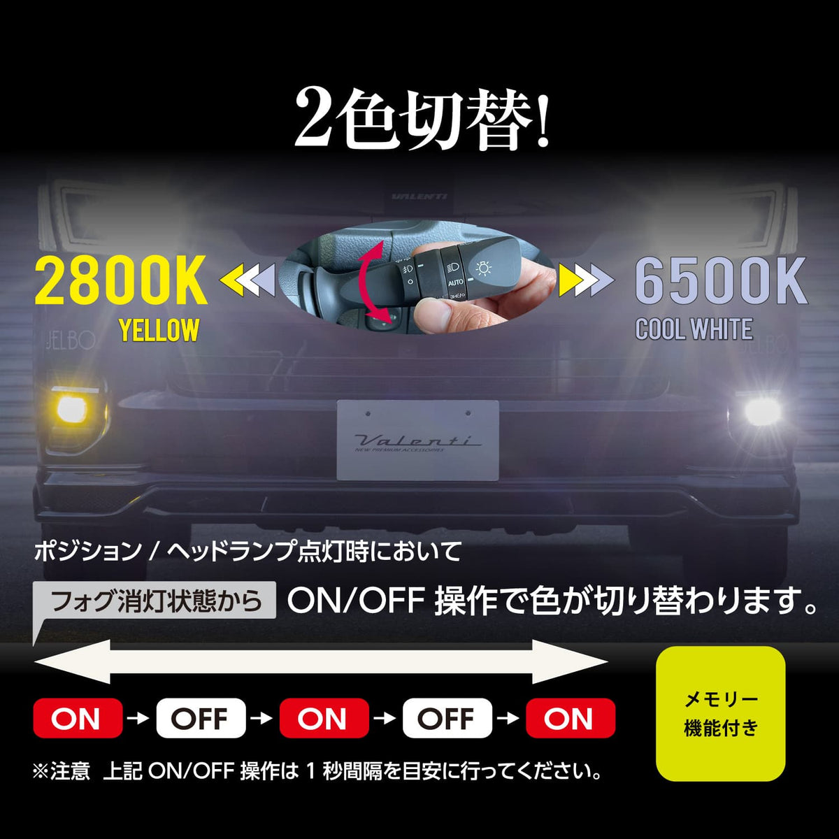 ジュエルLED エクスチェンジバイカラーフォグバルブ V2 L1B ハイルーメン 200系ハイエース用 12000lm 純正交換タイプ